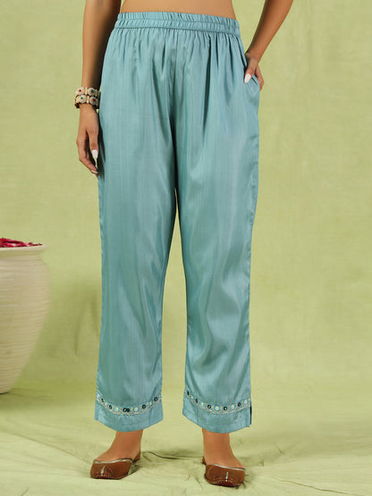 Chitraa  Women Kurta and Trousers Pant Set Silk Blend - FitVibe Fashion