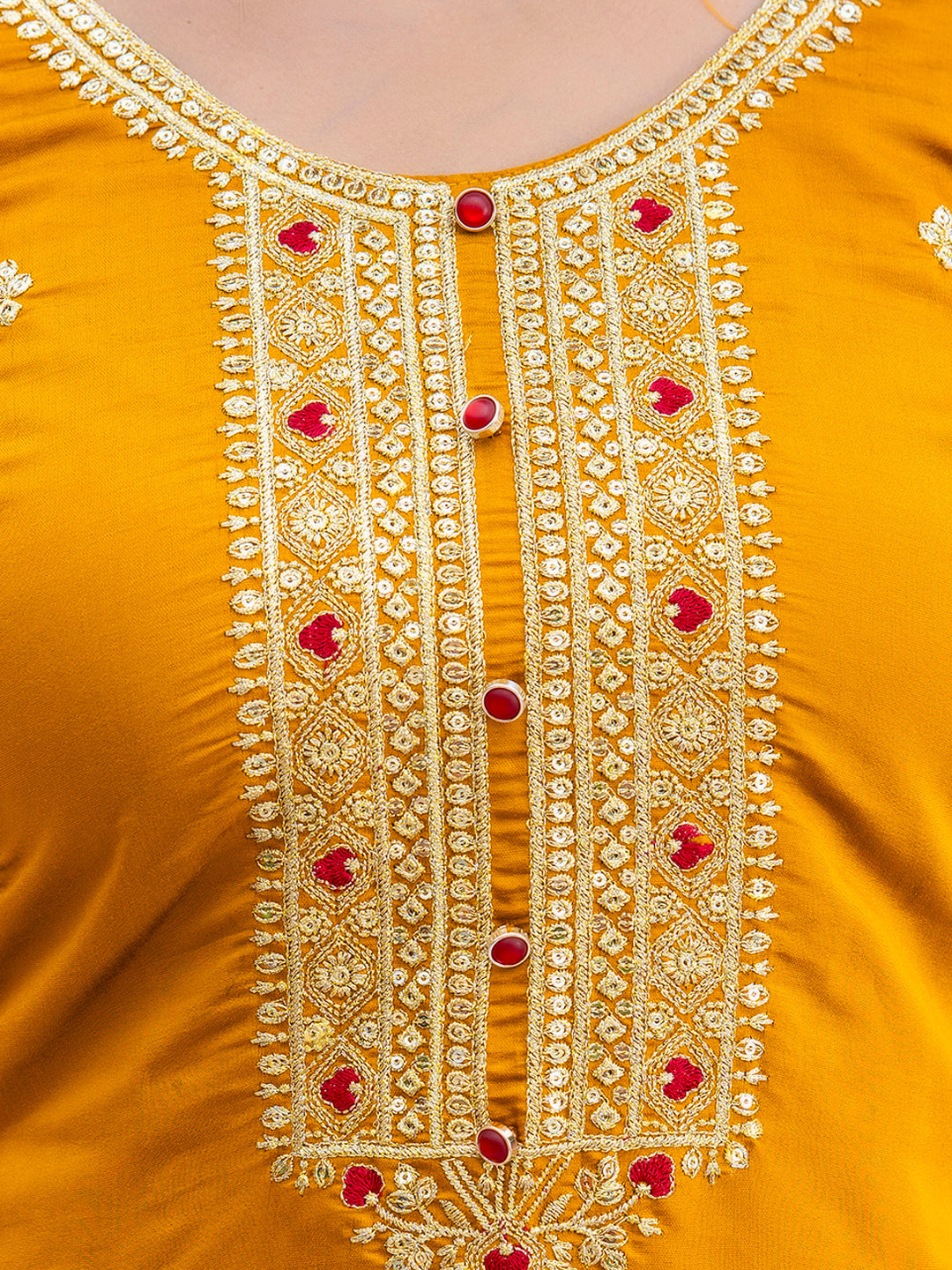 Women’s Viscose Roman Silk Embroidery Straight Kurta Pant with Dupatta Set - FitVibe Fashion