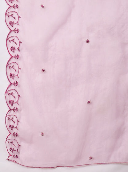 Nayika Lavender Women Silk Blend Kurta and Trousers Pant Set - FitVibe Fashion