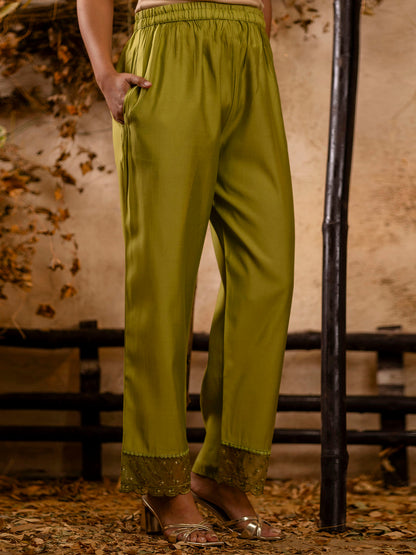 Silk Blend Women Embroidered Kurta And Pant Set With Dupatta Kurta Set For Women - FitVibe Fashion