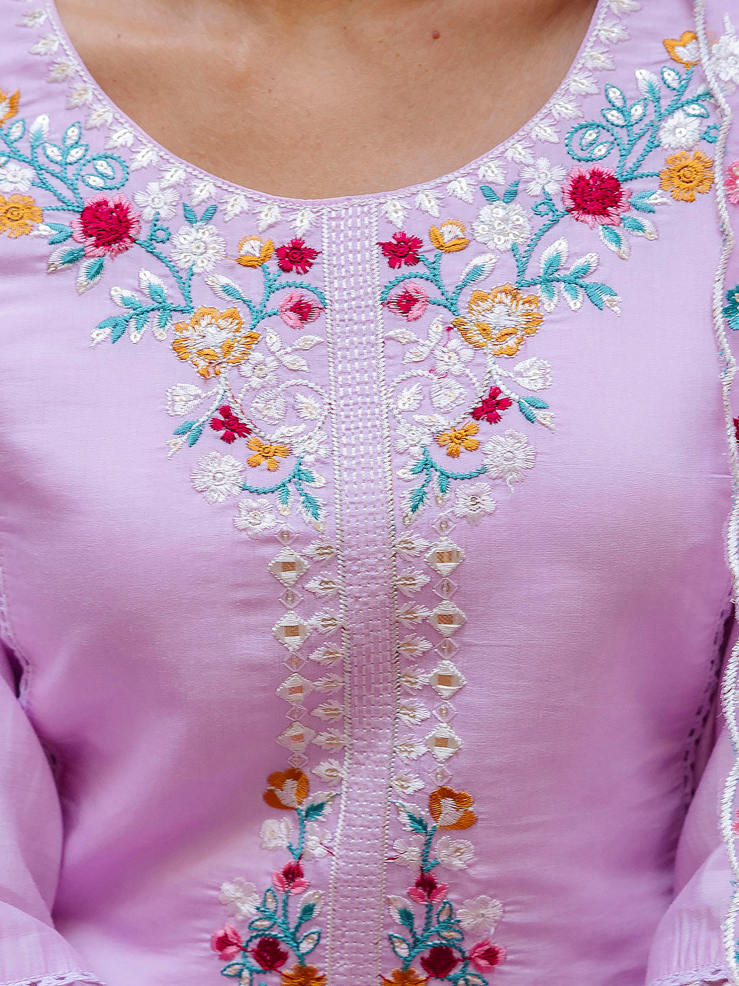 Women Kurta and Pant Sets Viscose Roman Silk Fabric - FitVibe Fashion