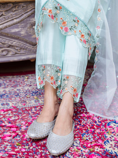 Women Kurta and Pant Sets Viscose Roman Silk Fabric - FitVibe Fashion