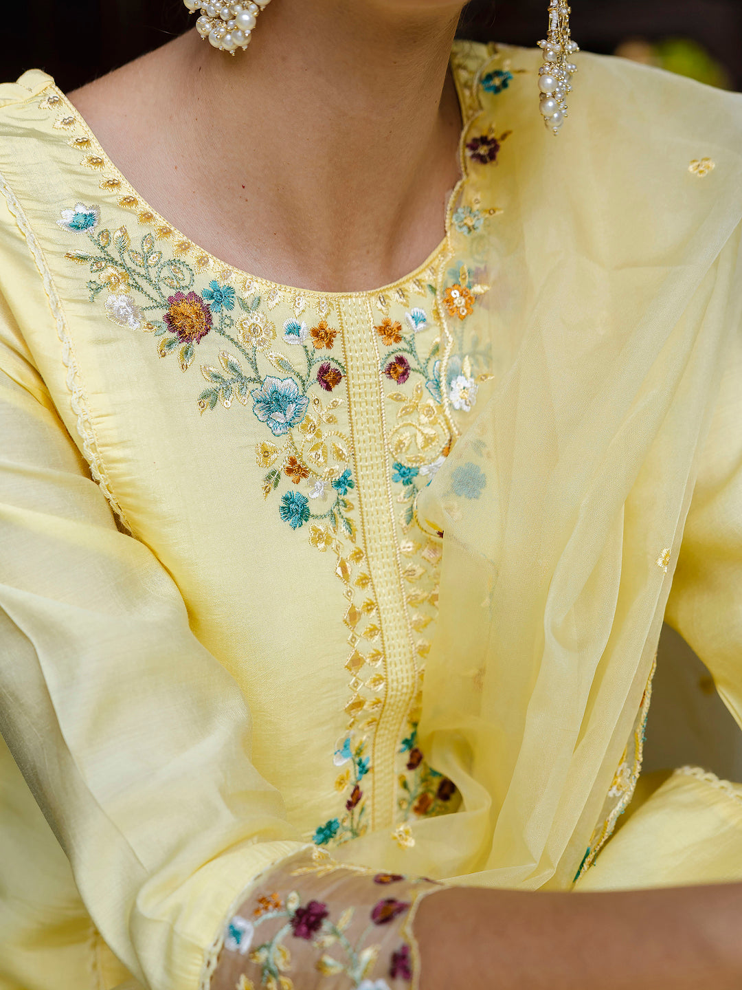 Women Kurta and Pant Sets Viscose Roman Silk Fabric - FitVibe Fashion