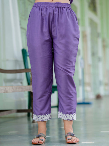 Women Silk Blend Kurta Pant Dupatta Set - FitVibe Fashion