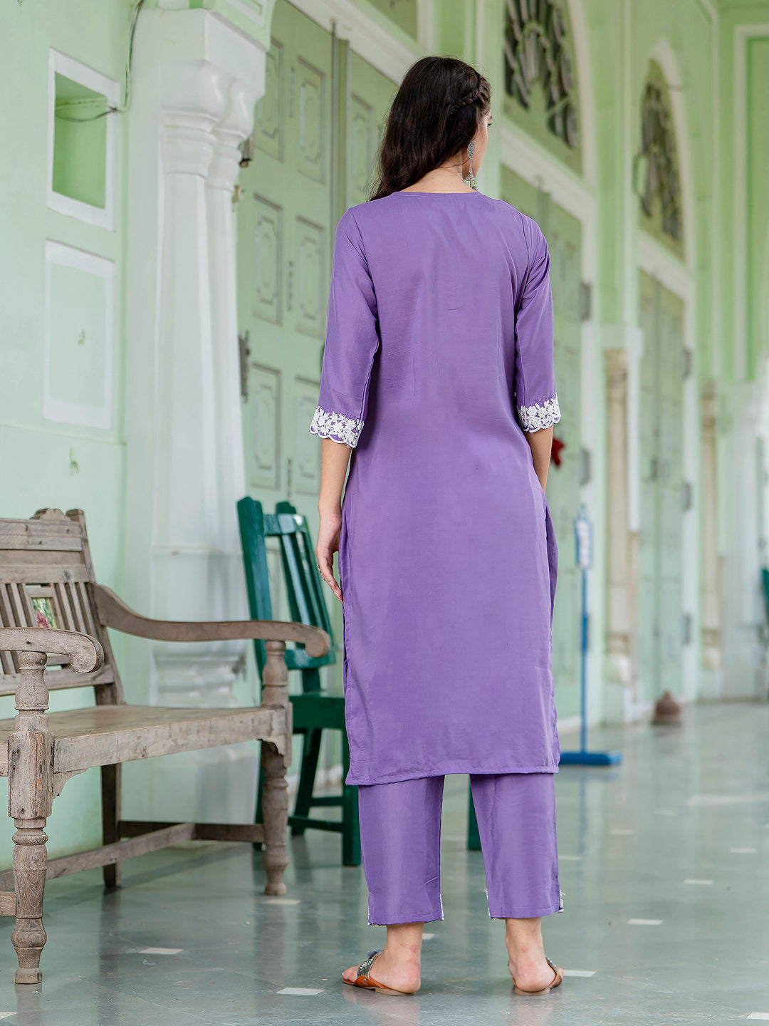 Women Silk Blend Kurta Pant Dupatta Set - FitVibe Fashion