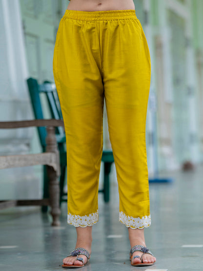 Women Silk Blend Kurta Pant Dupatta Set - FitVibe Fashion