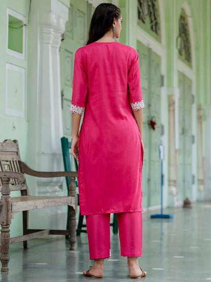 Women Silk Blend Kurta Pant Dupatta Set - FitVibe Fashion