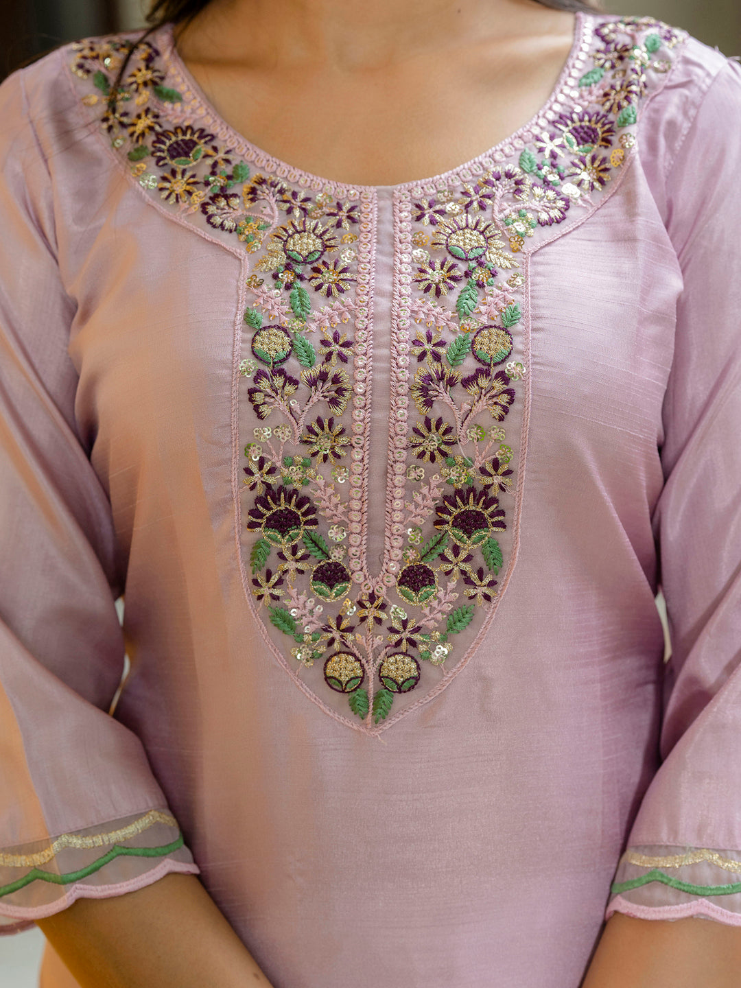 Women Silk Blend Kurta Pant Dupatta Set - FitVibe Fashion