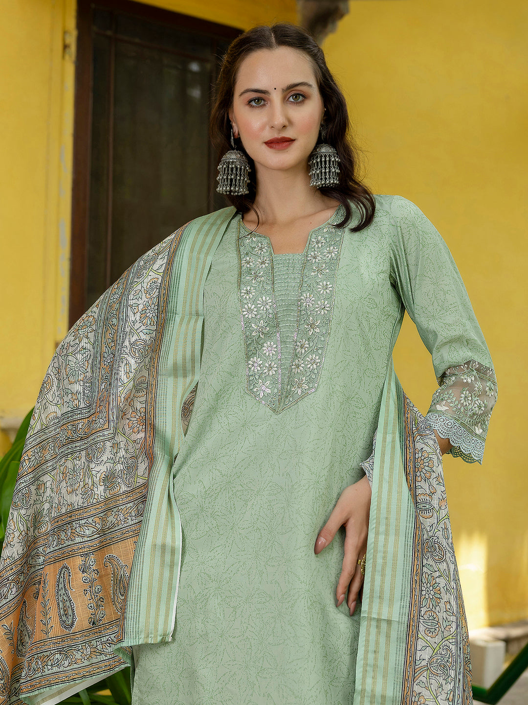 Women Silk Blend Kurta Pant Dupatta Set - FitVibe Fashion