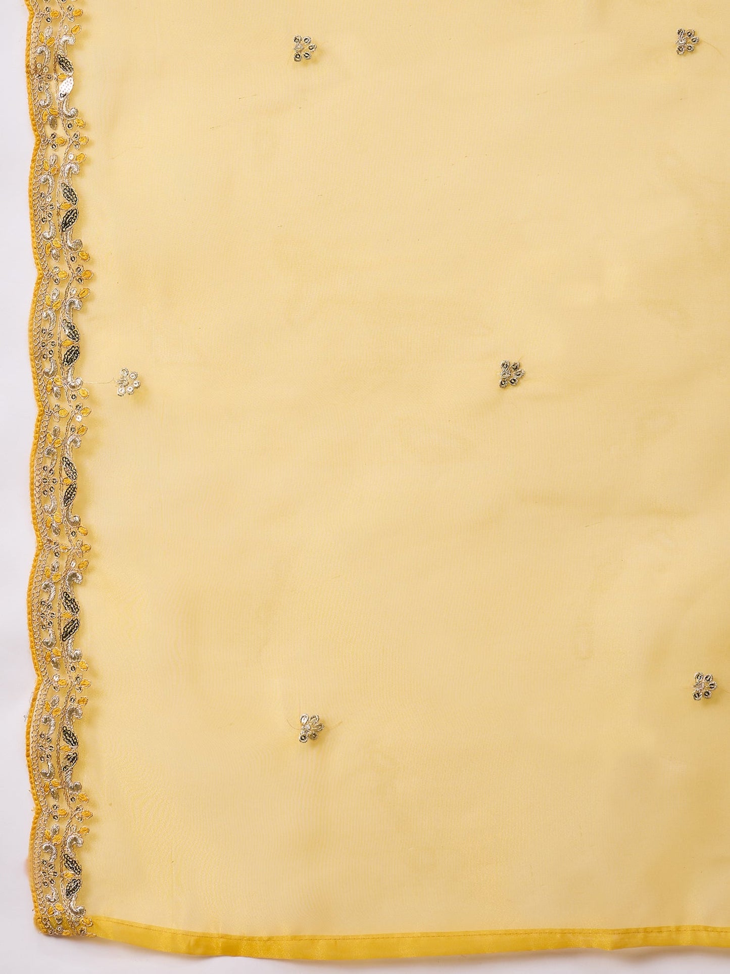 Riwaayat Yellow Yoke Design Silk Blend Straight Suit With Dupatta - FitVibe Fashion