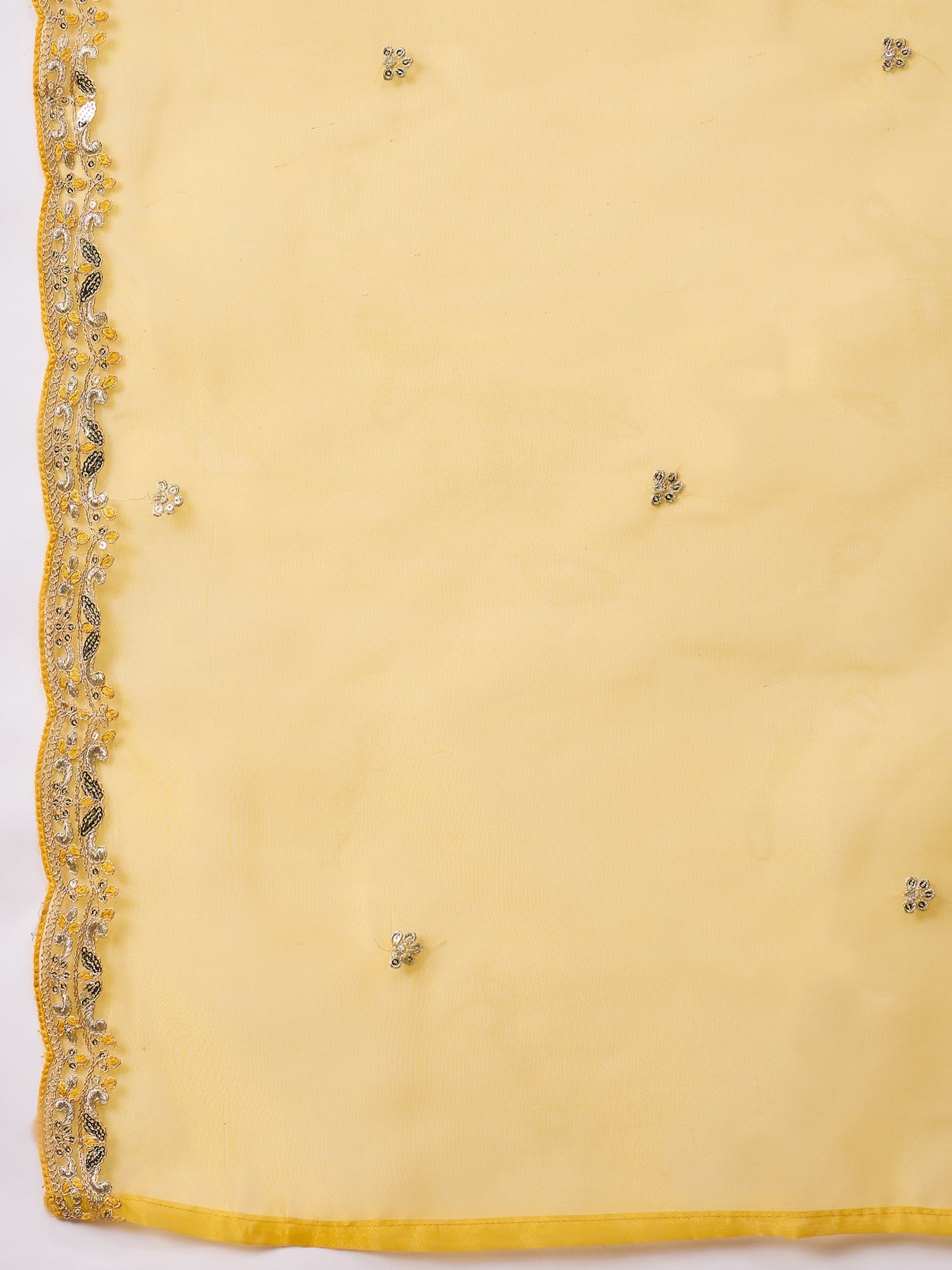 Riwaayat Yellow Yoke Design Silk Blend Straight Suit With Dupatta - FitVibe Fashion