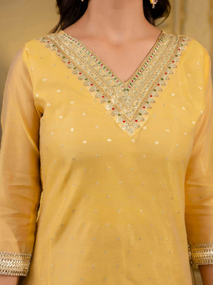 Women Embroidered Silk Blend Straight Kurta - FitVibe Fashion