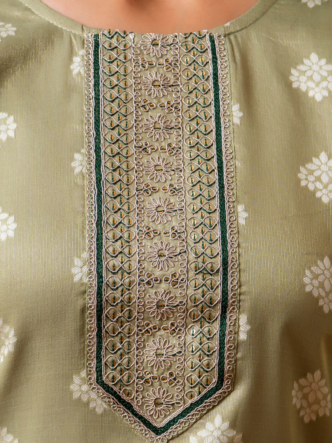 Women Embroidered Silk Blend Straight Kurta - FitVibe Fashion