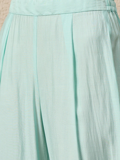 Roshni Sea-green Embroidered Straight Suit Set - FitVibe Fashion