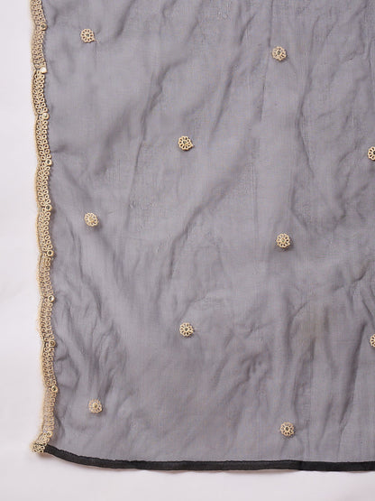 Rutt Raas Black Embroidered Straight Suit Set - FitVibe Fashion