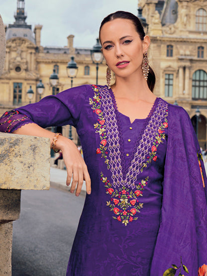 Women Silk Blend Kurta Pant Dupatta Set - FitVibe Fashion