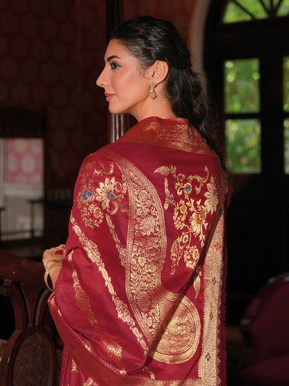 Women Silk Blend Kurta Pant Dupatta Set - FitVibe Fashion