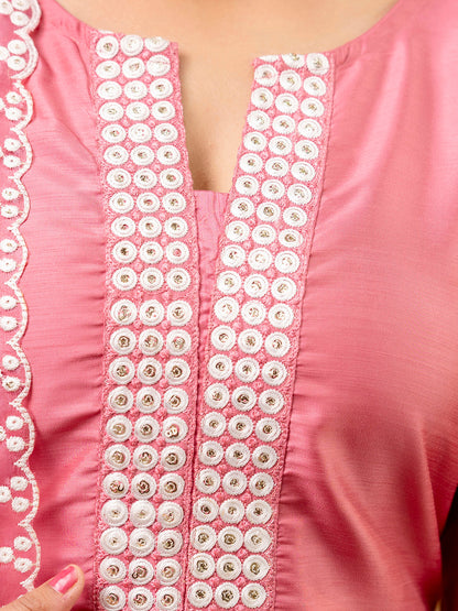 Svarnika Womens Silk Blend Kurta Pant Set Elegant Embroidered Ethnic Wear for Weddings and Festivals - FitVibe Fashion