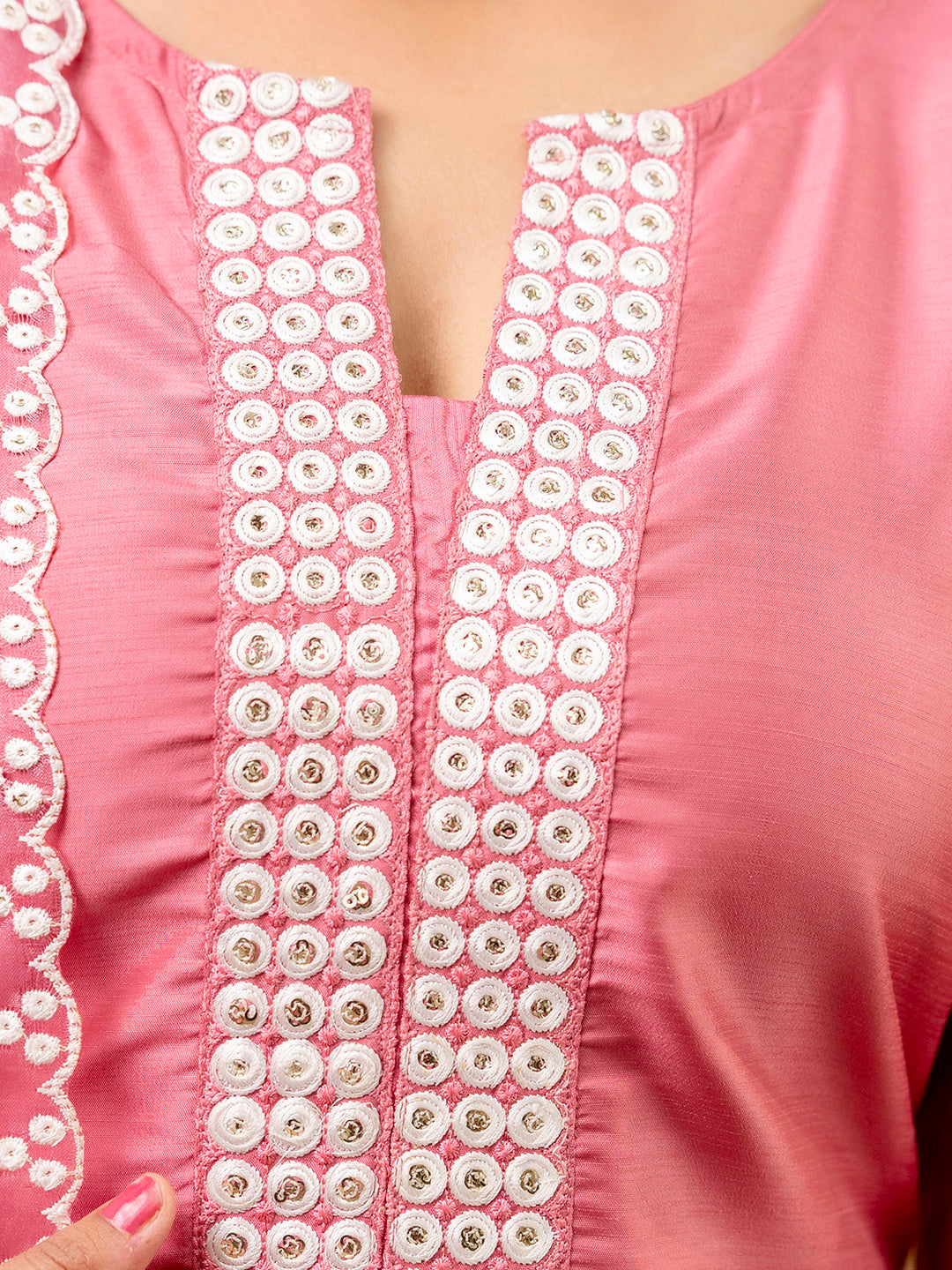 Women Kurta and Pant Sets Silk Blend  Fabric - FitVibe Fashion