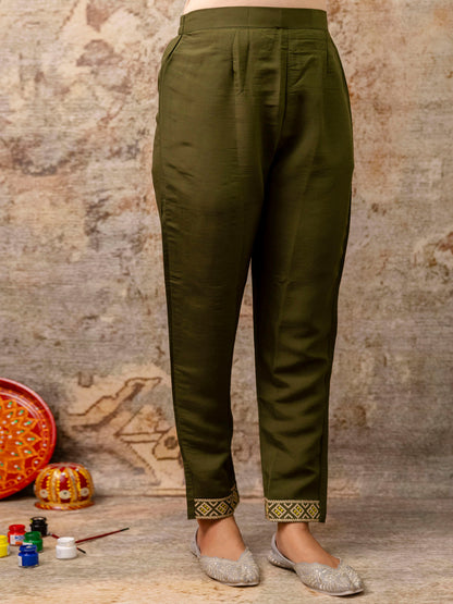 Women Kurta and Pant Sets Silk Blend Fabric - FitVibe Fashion