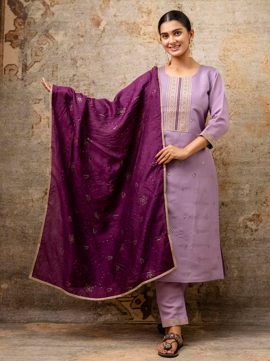 Women Kurta and Pant Sets Silk Blend Fabric - FitVibe Fashion
