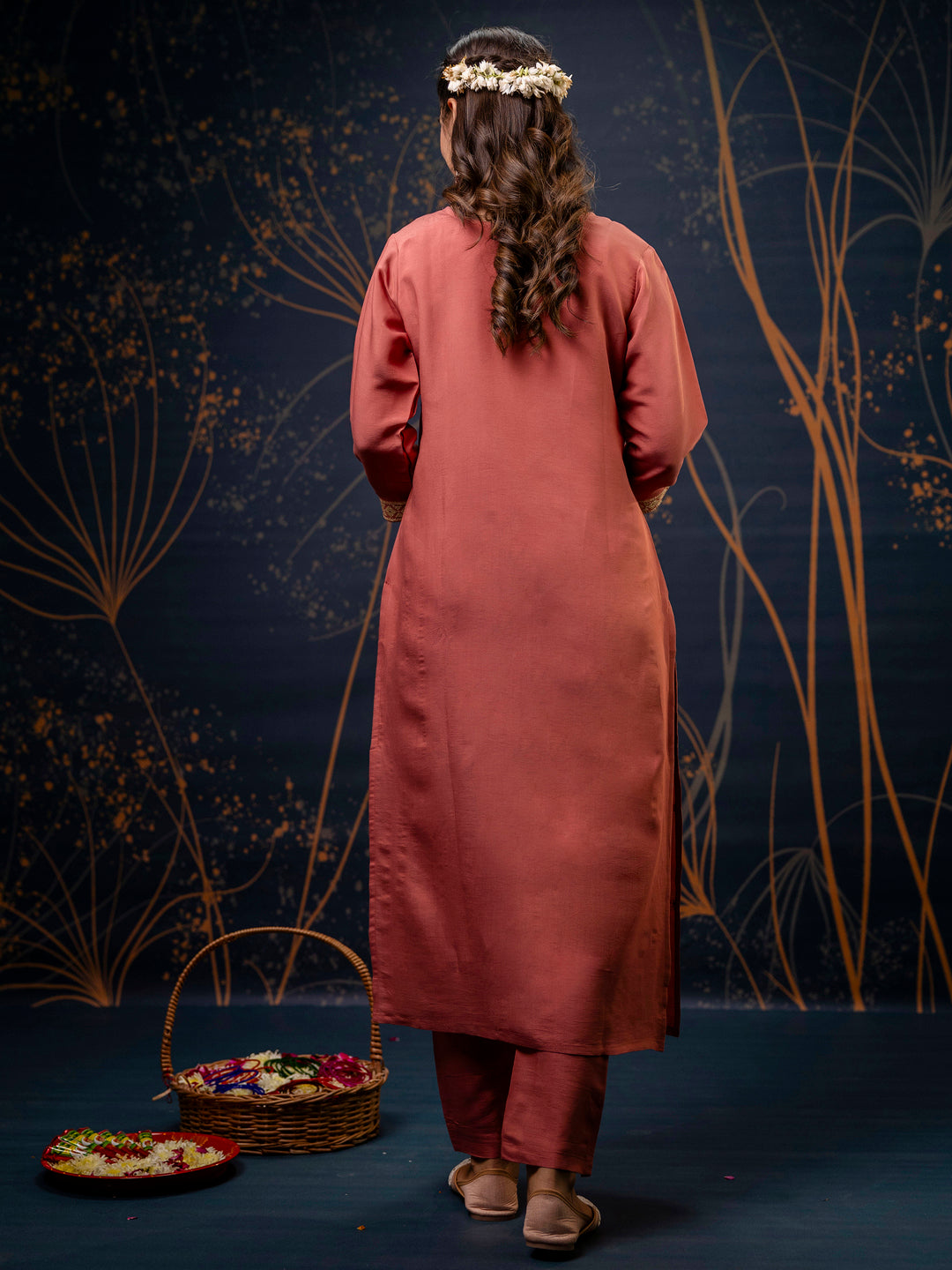 Women Kurta and Pant Sets Silk Blend Fabric - FitVibe Fashion