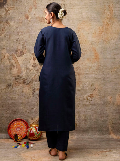 Women Kurta and Pant Sets Silk Blend Fabric - FitVibe Fashion