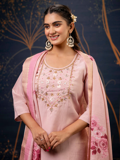 Women Kurta and Pant Sets Simar Silk fabric - FitVibe Fashion