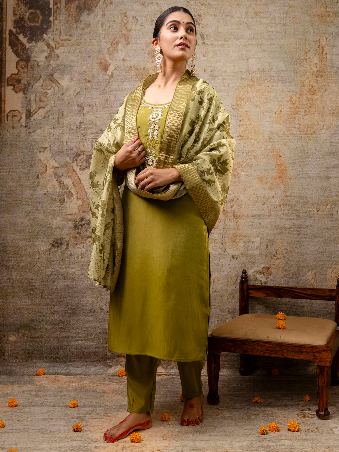 Women Kurta and Pant Sets Simar Silk fabric - FitVibe Fashion