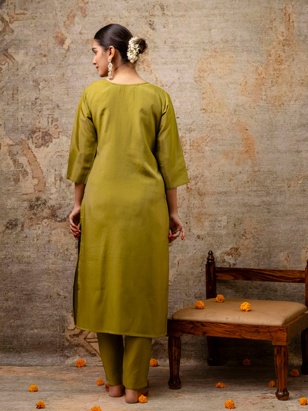 Women Kurta and Pant Sets Simar Silk fabric - FitVibe Fashion
