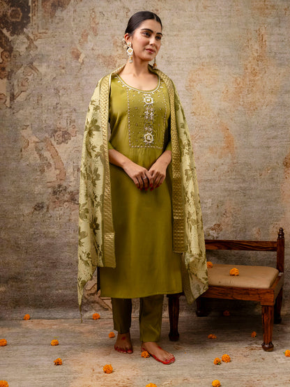 Women Kurta and Pant Sets Simar Silk fabric - FitVibe Fashion