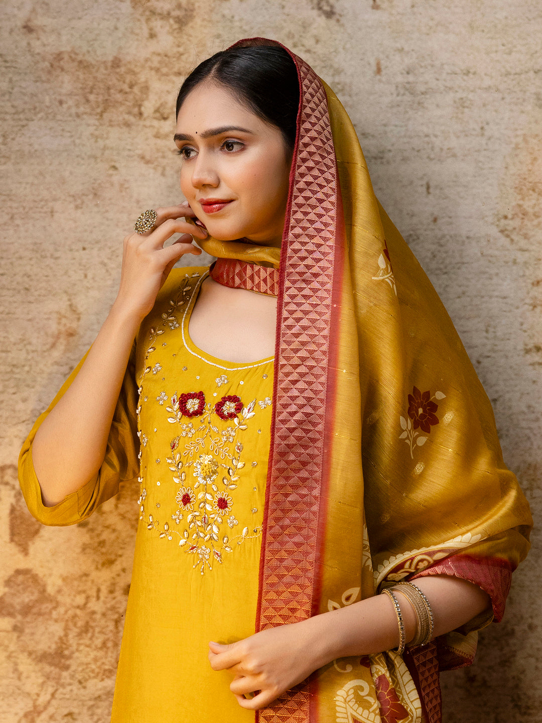 Women Kurta and Pant Sets Simar Silk fabric - FitVibe Fashion