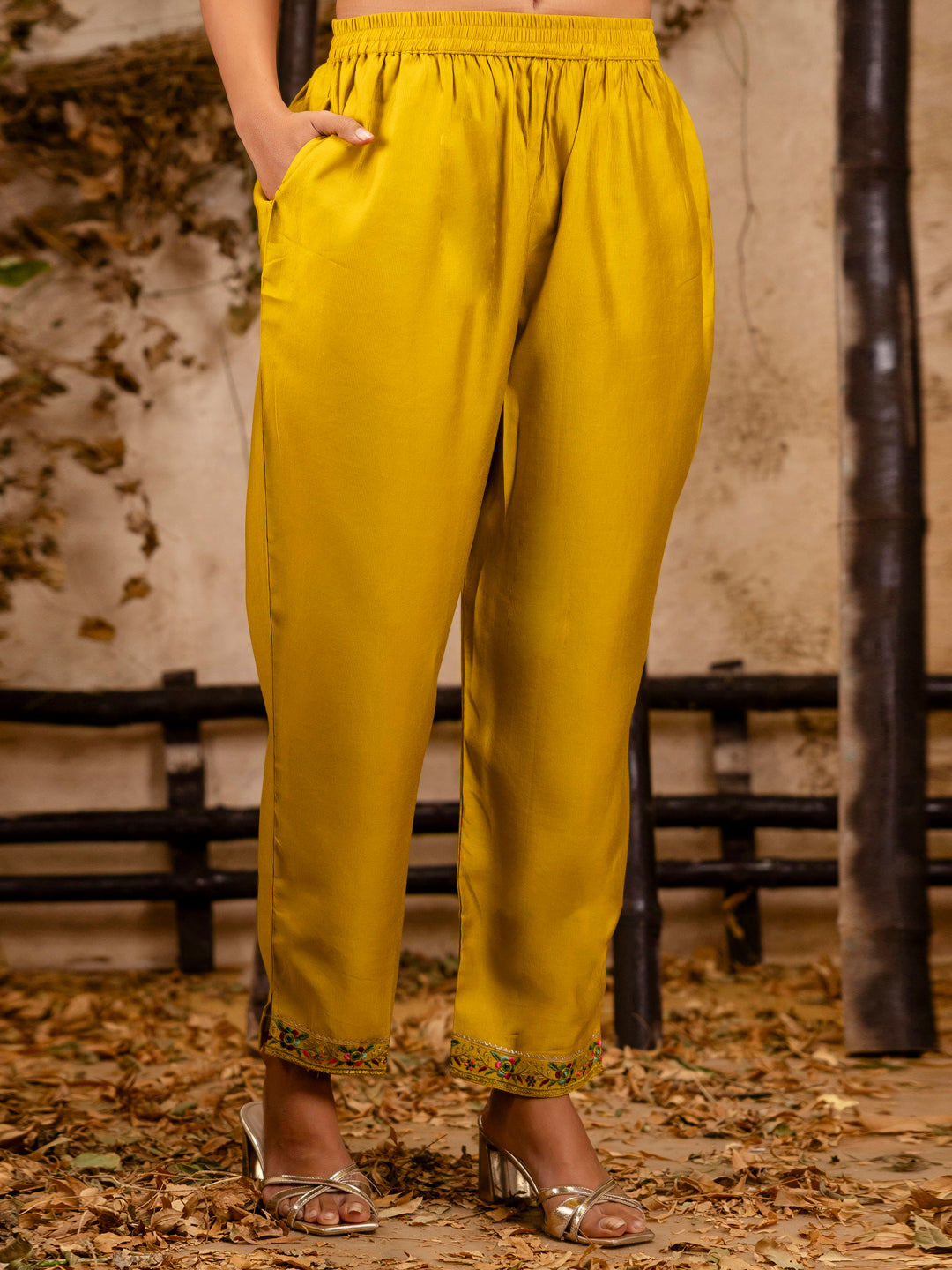 Women's Embroidered Viscose Rayon Calf Length Straight Kurta Trouser with Dupatta Set - FitVibe Fashion