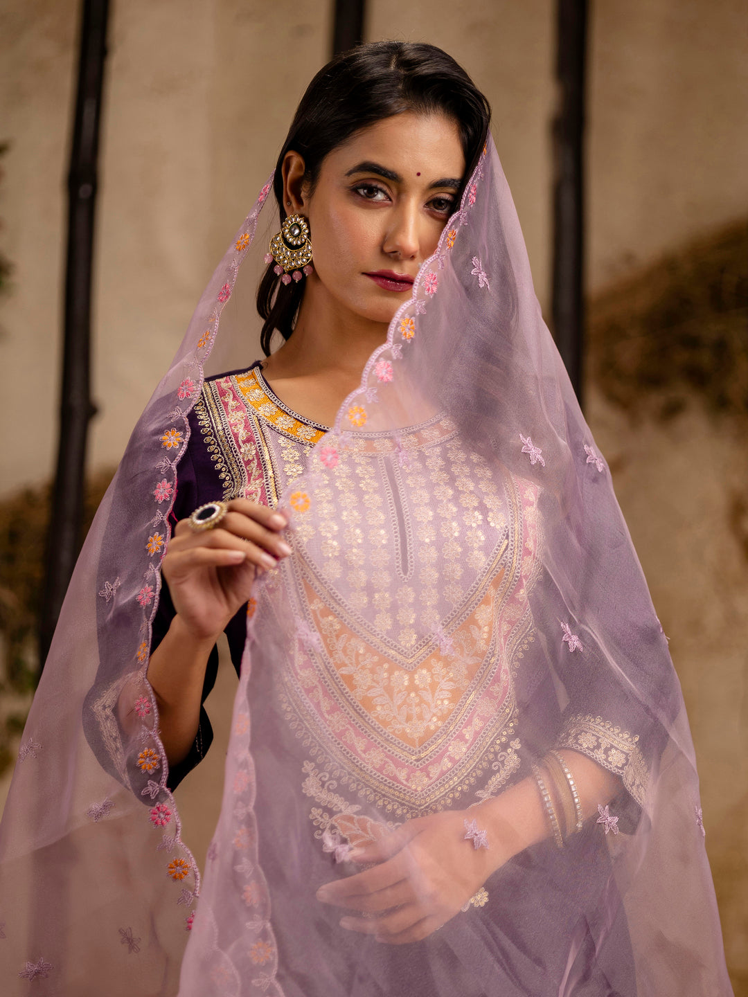 Women's Embroidered Viscose Rayon Calf Length Straight Kurta Trouser with Dupatta Set - FitVibe Fashion