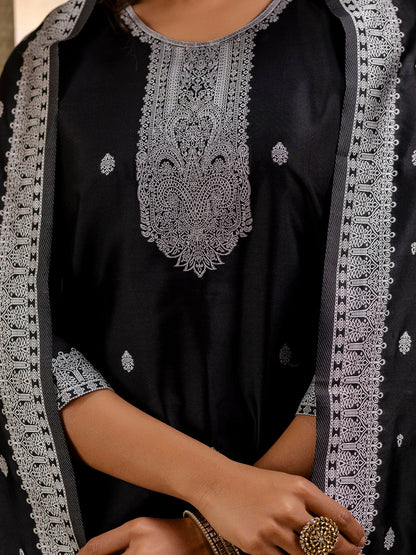 Women's Embroidered Cotton Blend Kurta Pant Sets with Dupatta - FitVibe Fashion