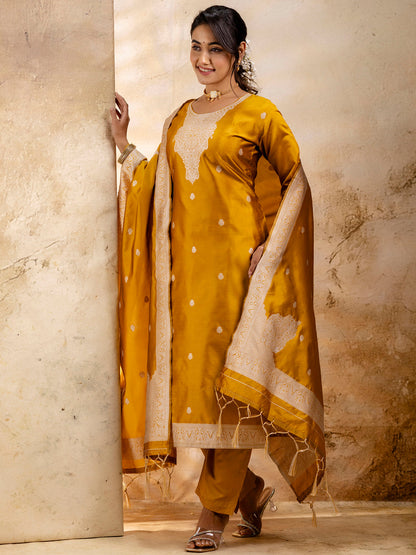 Women's Embroidered Cotton Blend Kurta Pant Sets with Dupatta - FitVibe Fashion