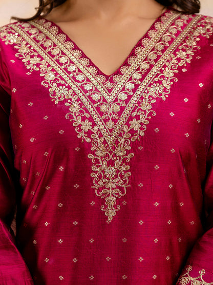 Women Kurta and Pant Sets Chanderi Silk Blend - FitVibe Fashion