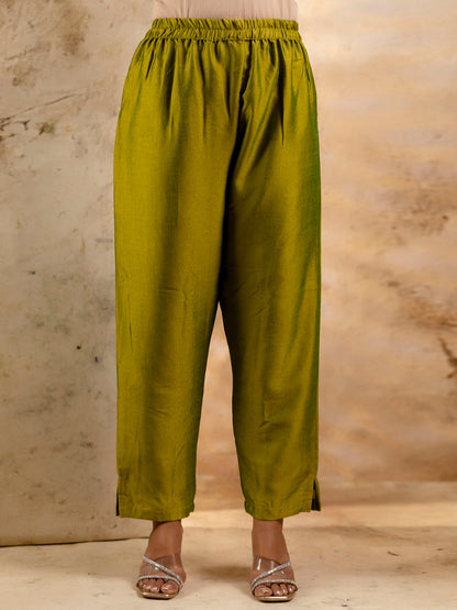 Women's Embroidered Silk Blend Kurta Pant Sets With Dupatta - FitVibe Fashion