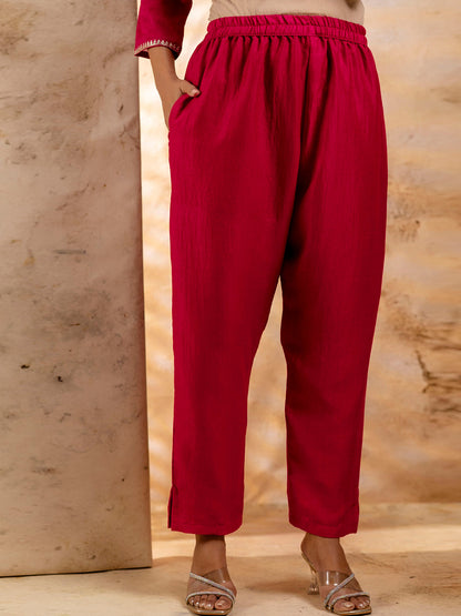 Women's Embroidered Silk Blend Kurta Pant Sets With Dupatta - FitVibe Fashion