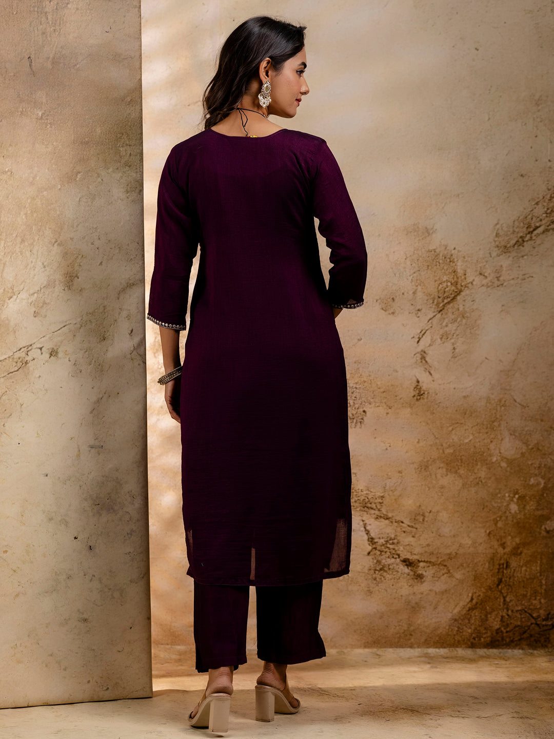 Women's Embroidered Silk Blend Kurta Pant Sets With Dupatta - FitVibe Fashion