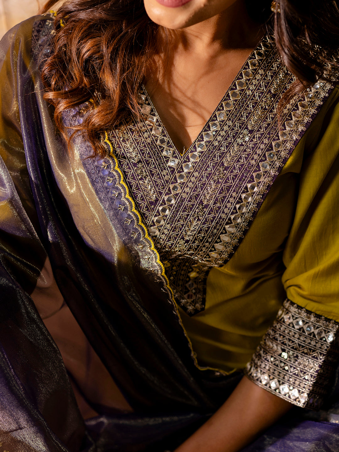 Women's Embroidered Viscose Rayon Calf Length Straight Kurta Trouser with Dupatta Set - FitVibe Fashion