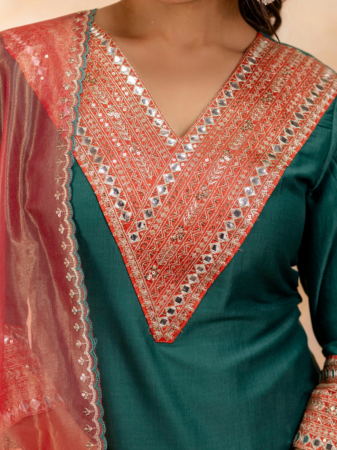 Women's Embroidered Viscose Rayon Calf Length Straight Kurta Trouser with Dupatta Set - FitVibe Fashion