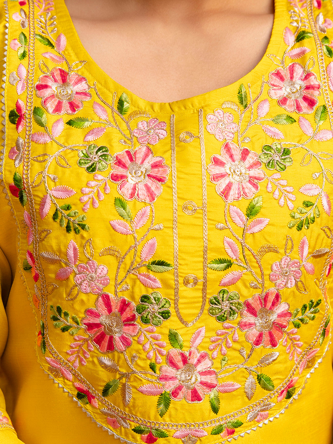 Women Silk Blend Kurta Pant Dupatta Set - FitVibe Fashion