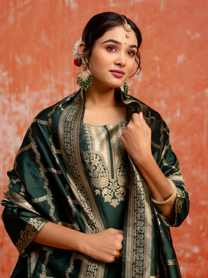 Women Silk Blend Kurta Pant Dupatta Set - FitVibe Fashion