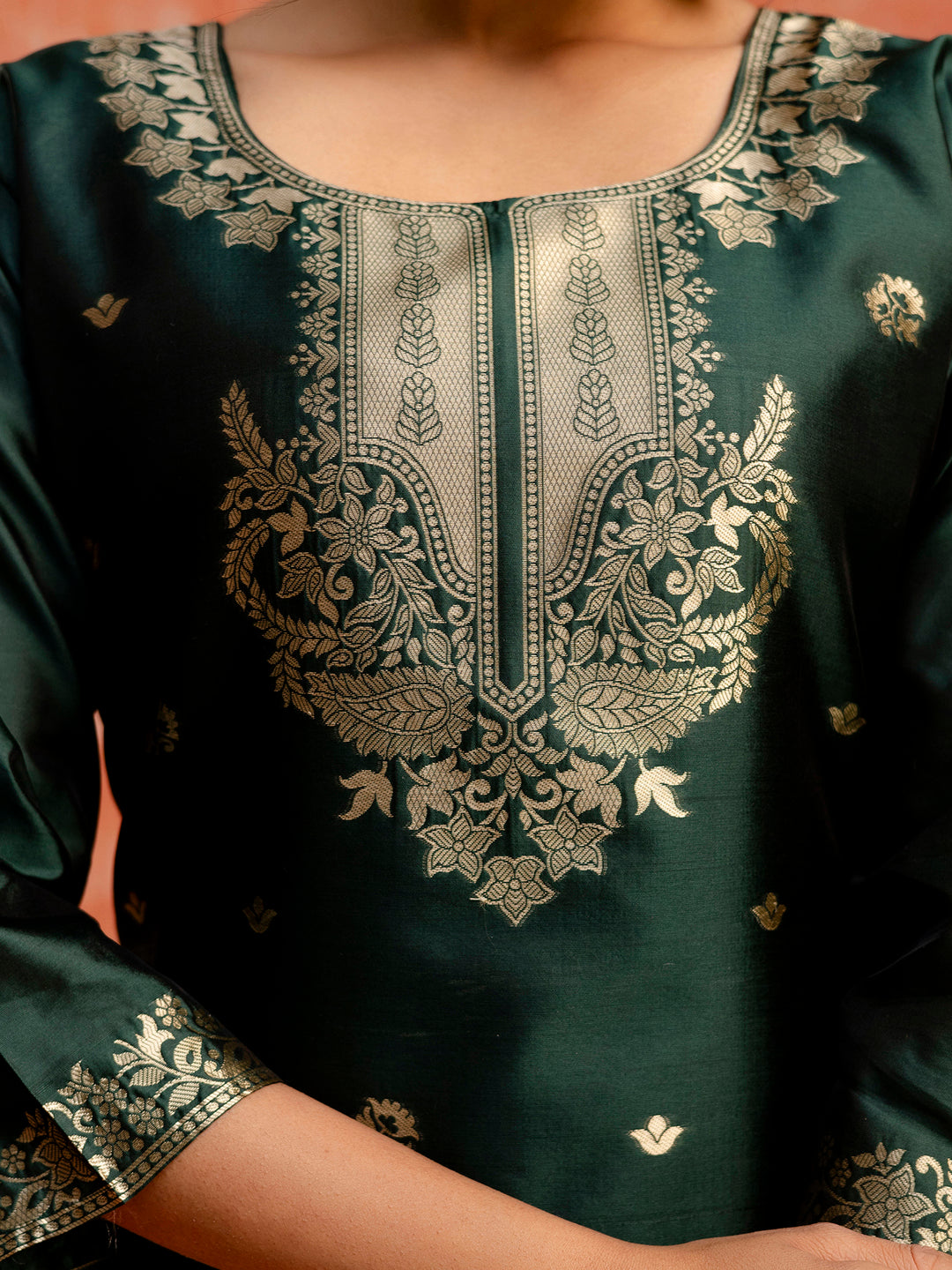 Women Silk Blend Kurta Pant Dupatta Set - FitVibe Fashion