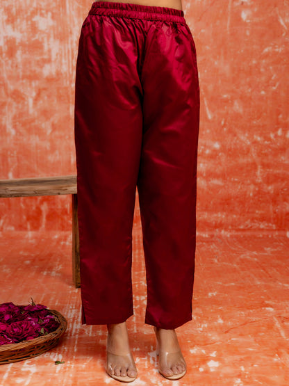 Women Silk Blend Kurta Pant Dupatta Set - FitVibe Fashion