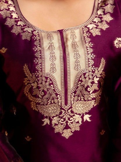 Women Silk Blend Kurta Pant Dupatta Set - FitVibe Fashion