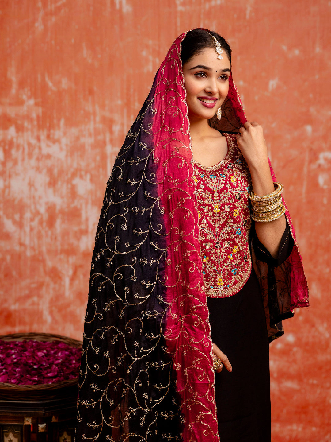 Women Silk Blend Kurta Pant Dupatta Set - FitVibe Fashion