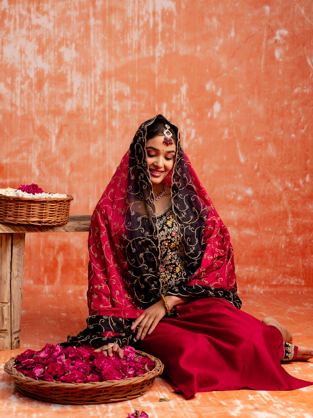 Women Silk Blend Kurta Pant Dupatta Set - FitVibe Fashion