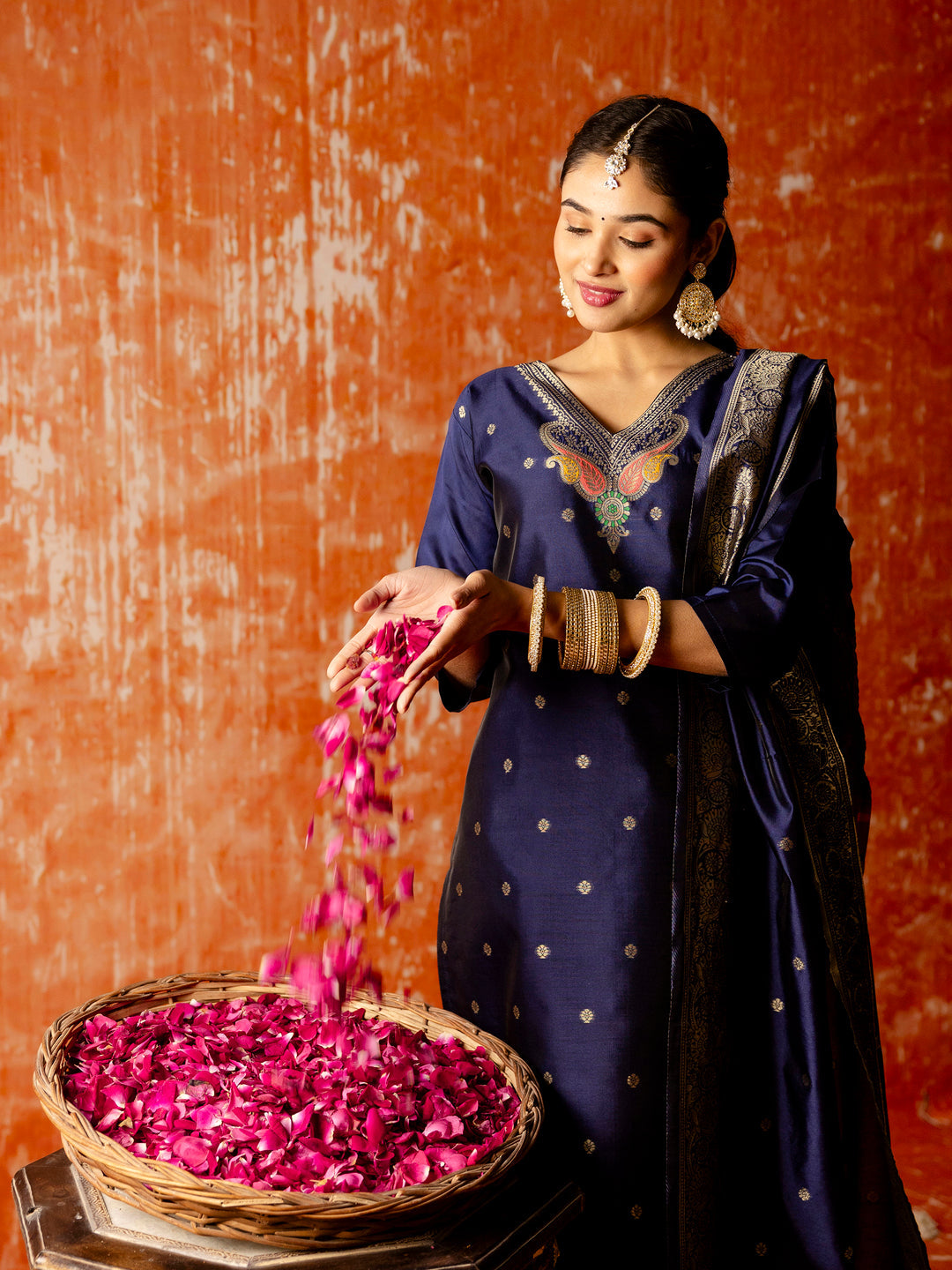 Padmavati Women Silk Blend Kurta Pant Dupatta Set - FitVibe Fashion